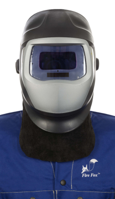 Weldas - Přední ochrana krku z černé hovězí štípenky